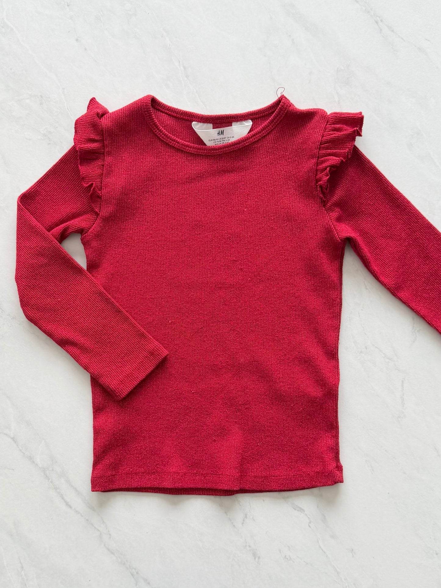 Chandail manches longues en tissus brillant - H&M - 2-4 ans