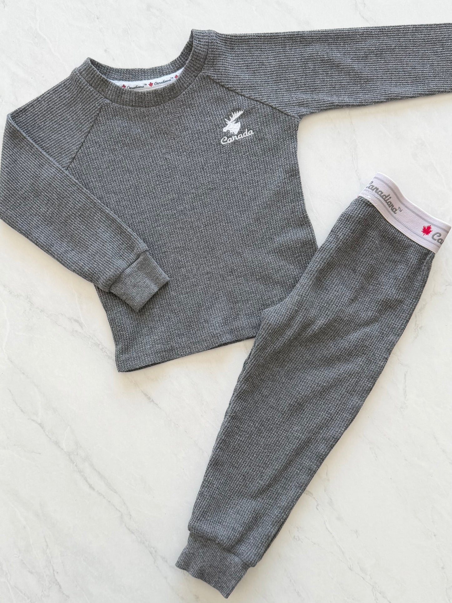 Pyjama 2 pièces en tissus gaufré - Canadiana - 2T