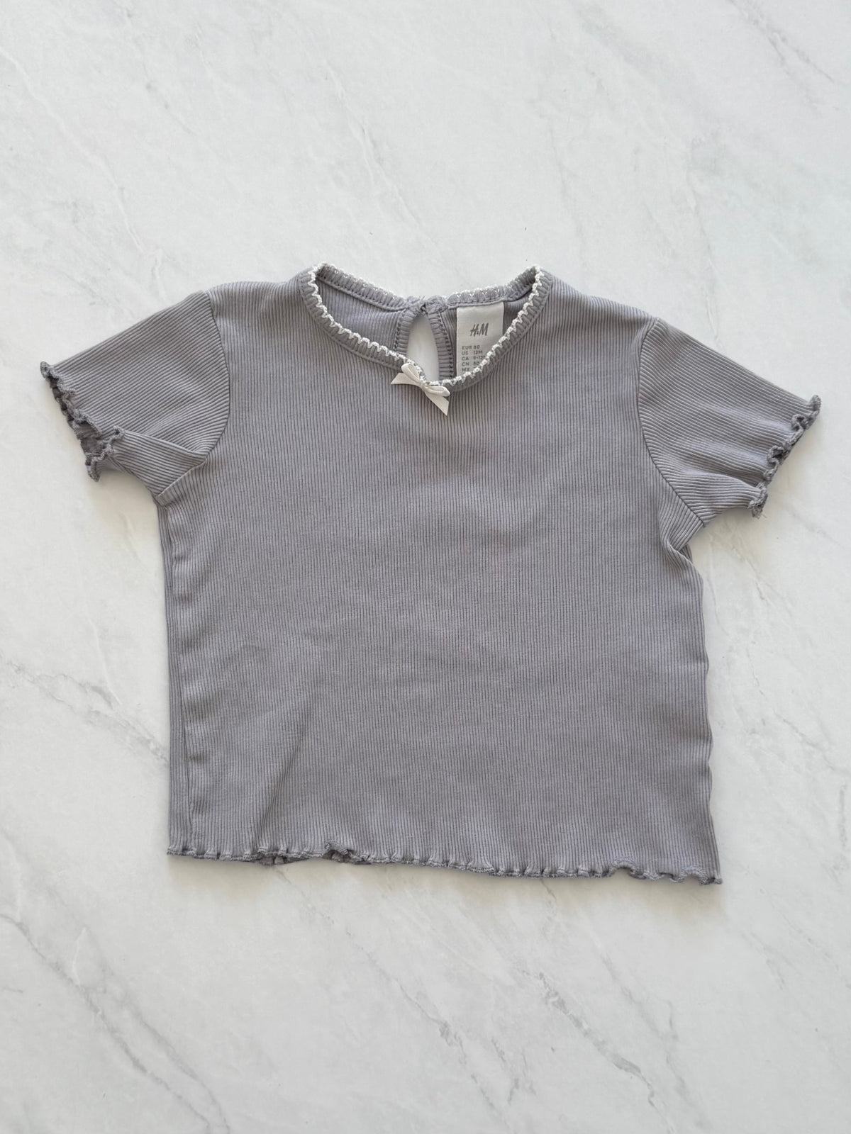 T-shirt côtelé - H&M - 9-12 mois