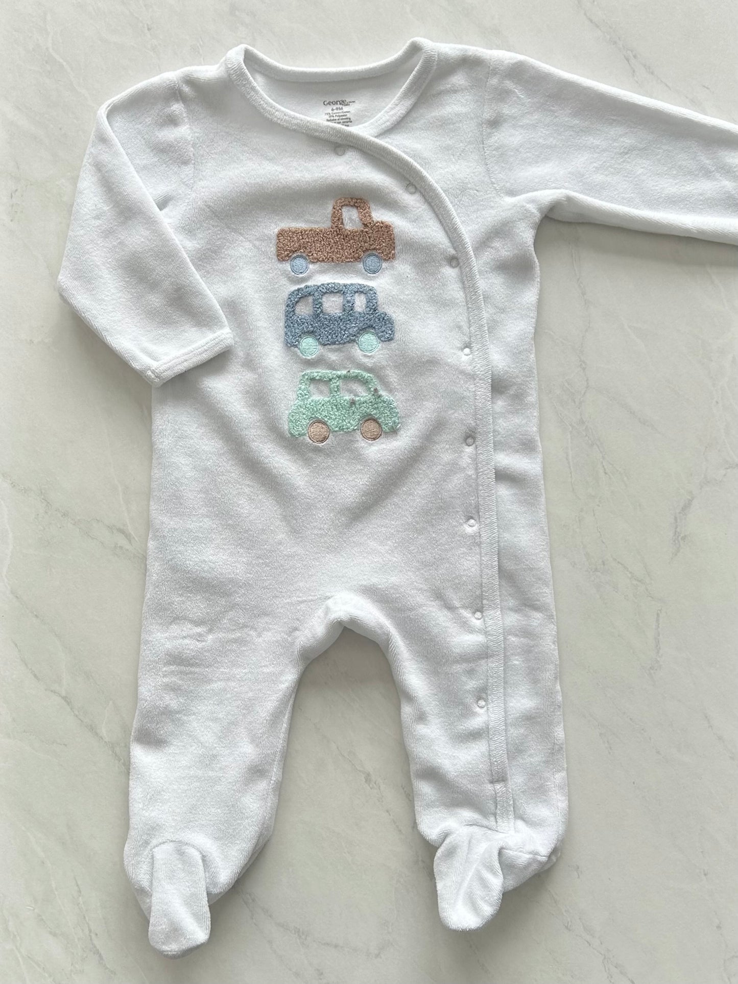 Pyjama à pattes en velours - George - 6-12 mois