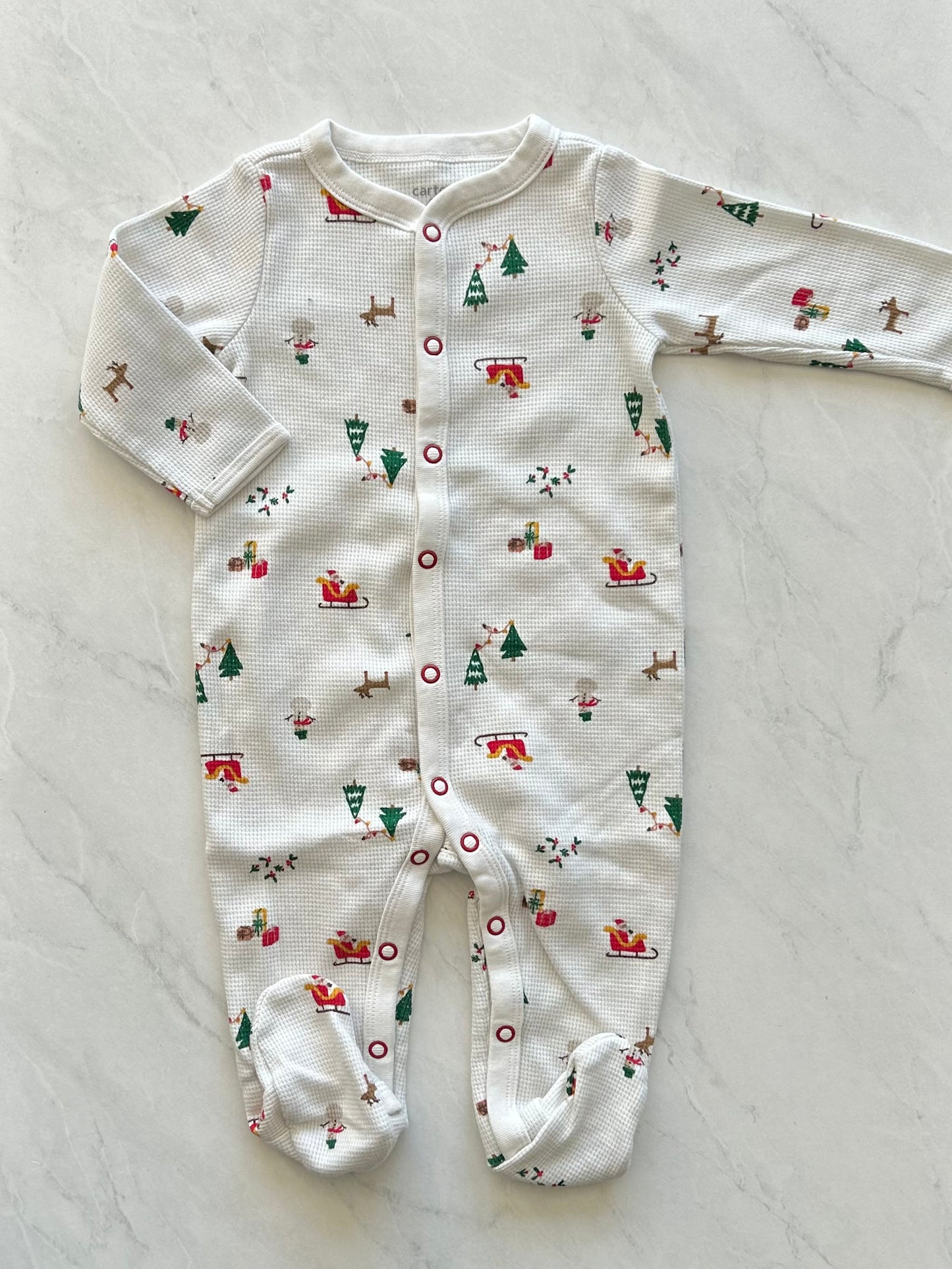 Pyjama à pattes en tissus gaufré - Carters - 6 mois