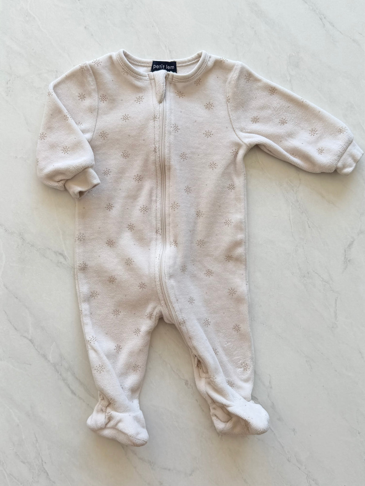 Pyjama à pattes en velours - Petit Lem - 3 mois
