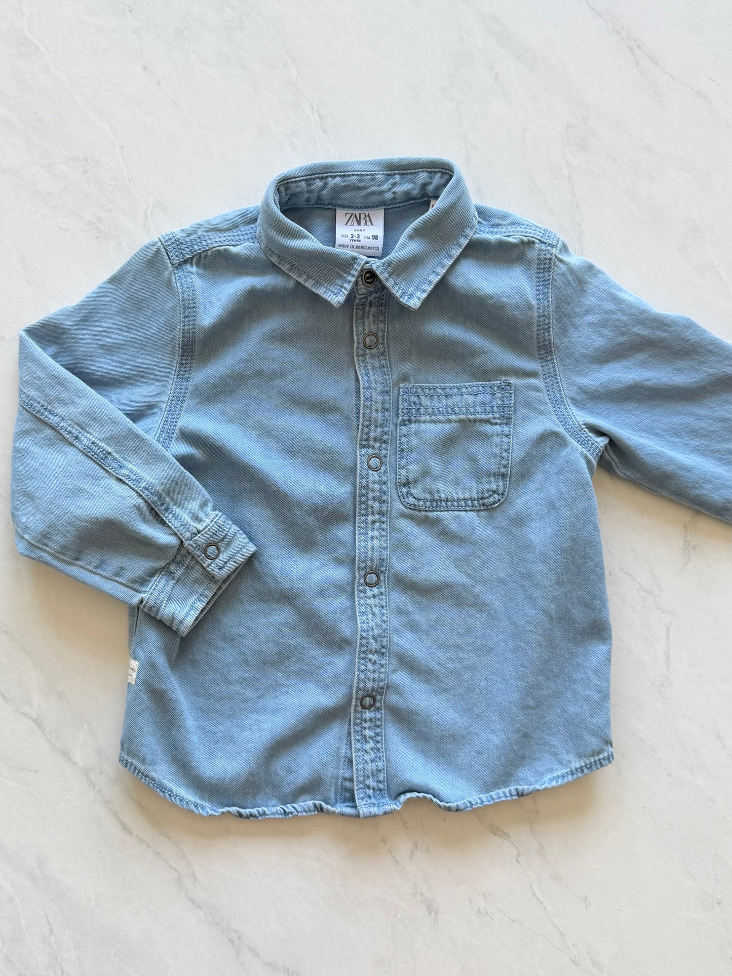 Chemise en jeans - Zara - 2-3 ans