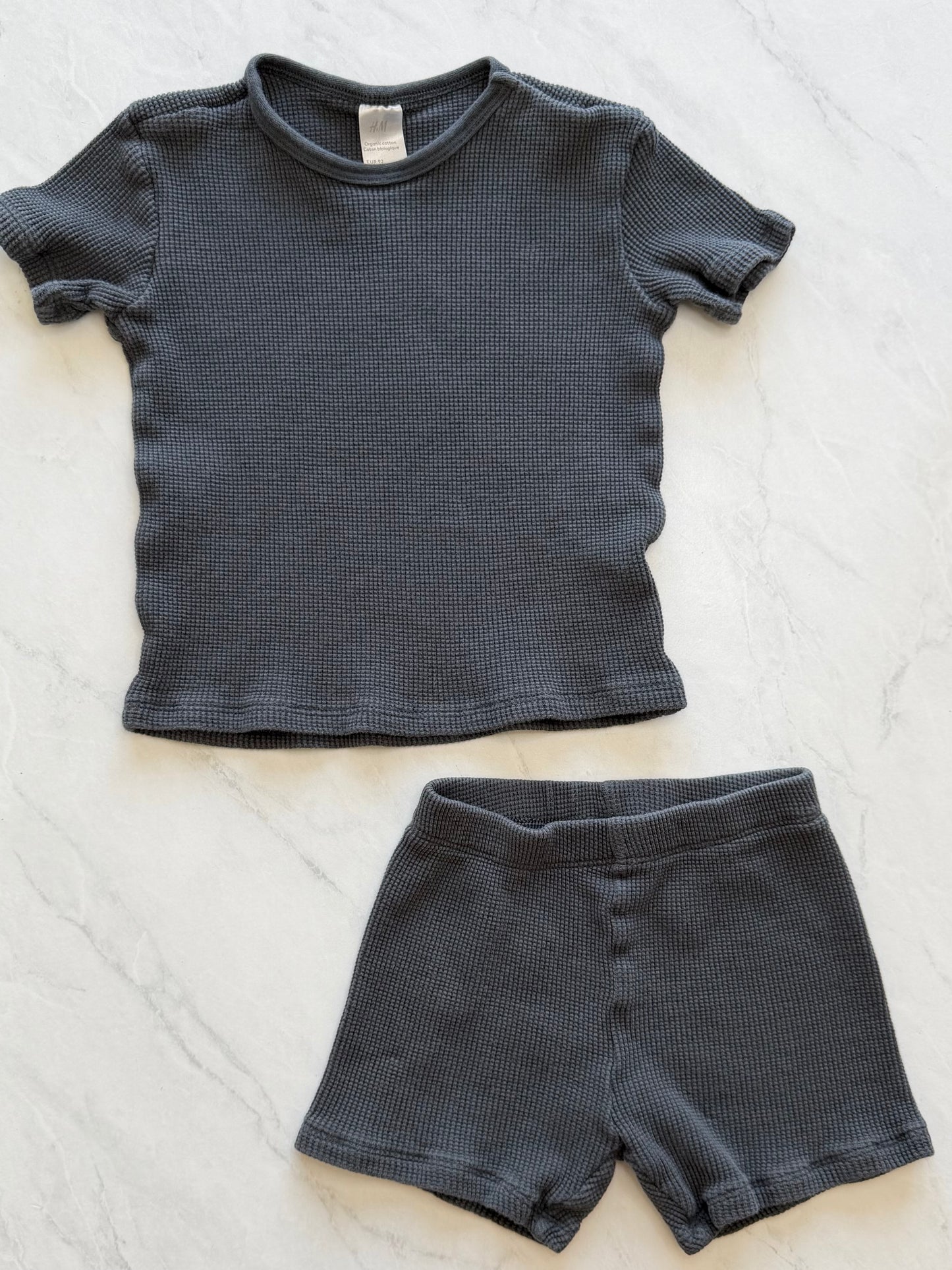 Ensemble 2 pièces en tissus gaufré - H&M - 18-24 mois