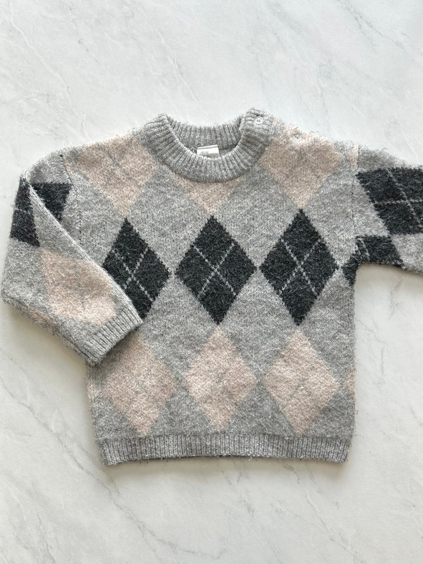 Pull en mailles - H&M - 9-12 mois (fait grand)