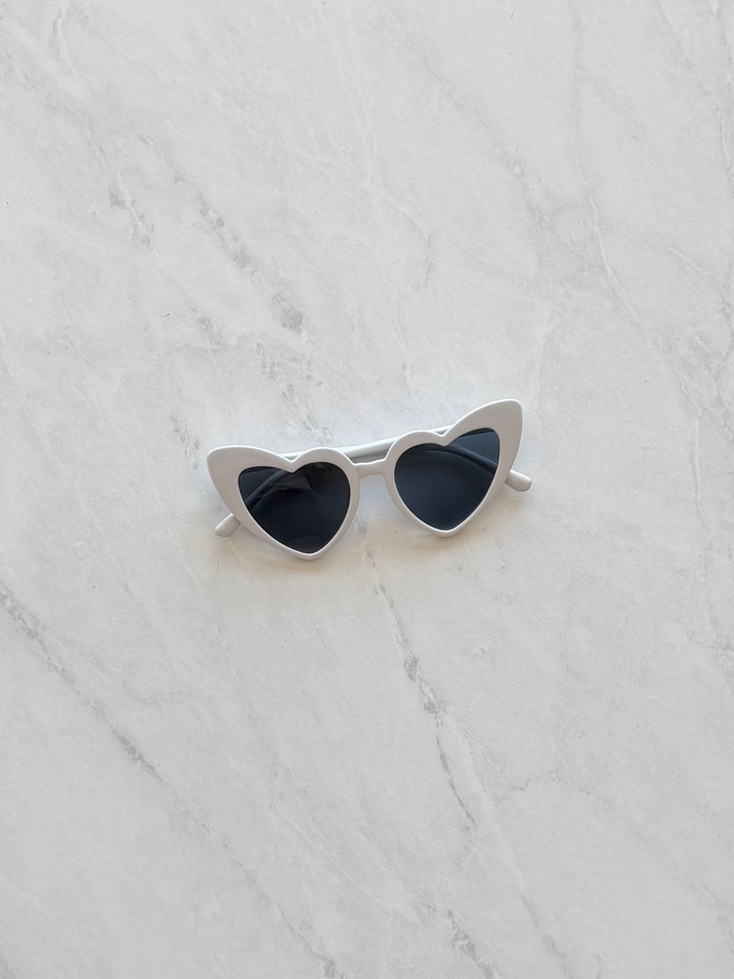 Lunette de soleil coeur - Blanc