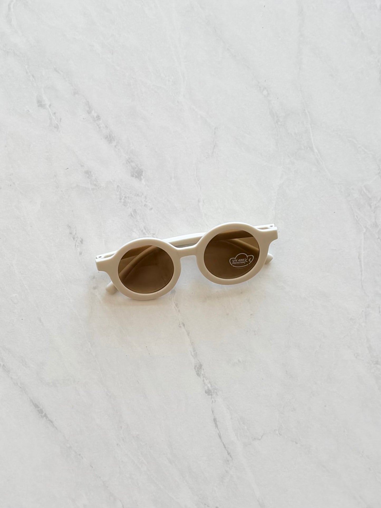 Lunette de soleil ronde - Blanc