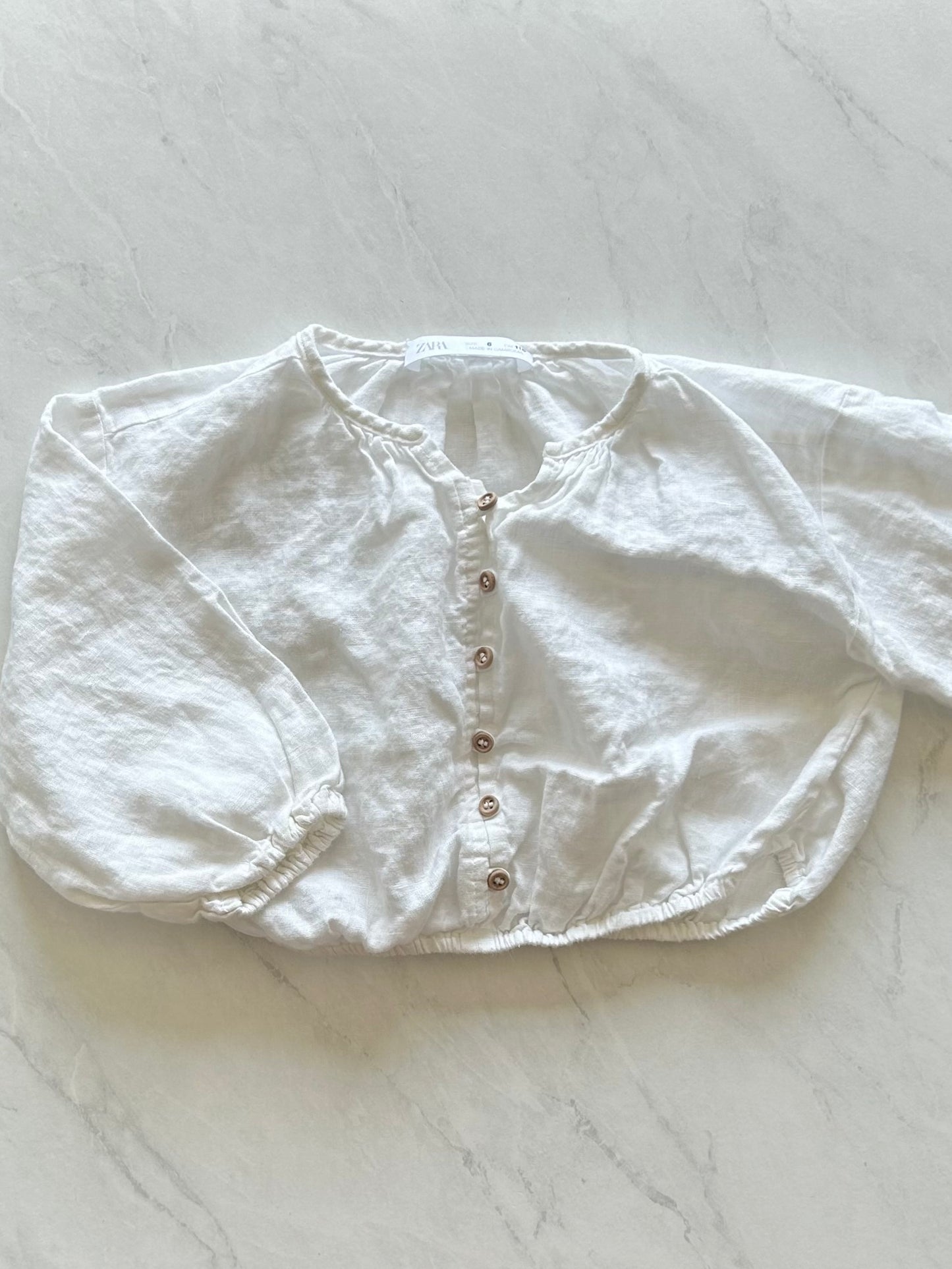 Blouse crop en lin - Zara - 6 ans
