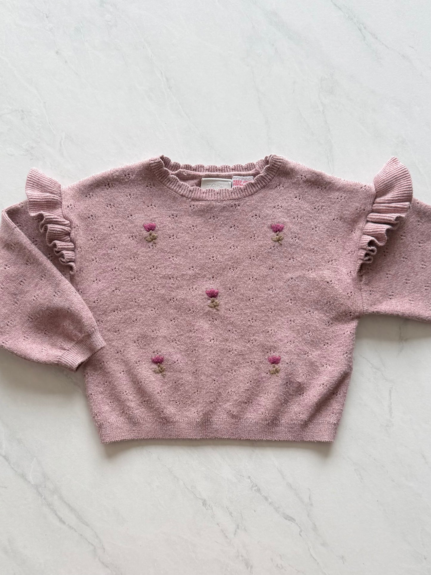 Pull en mailles à broderies - Zara - 18 mois