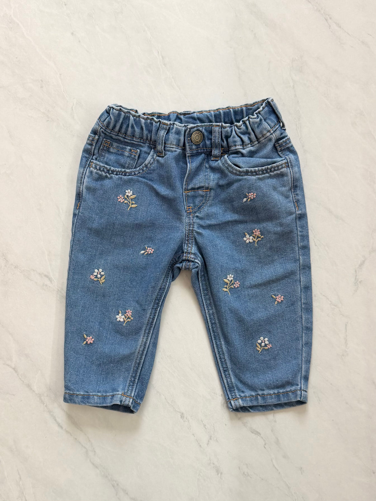 Jeans à broderies - H&M - 4-6 mois