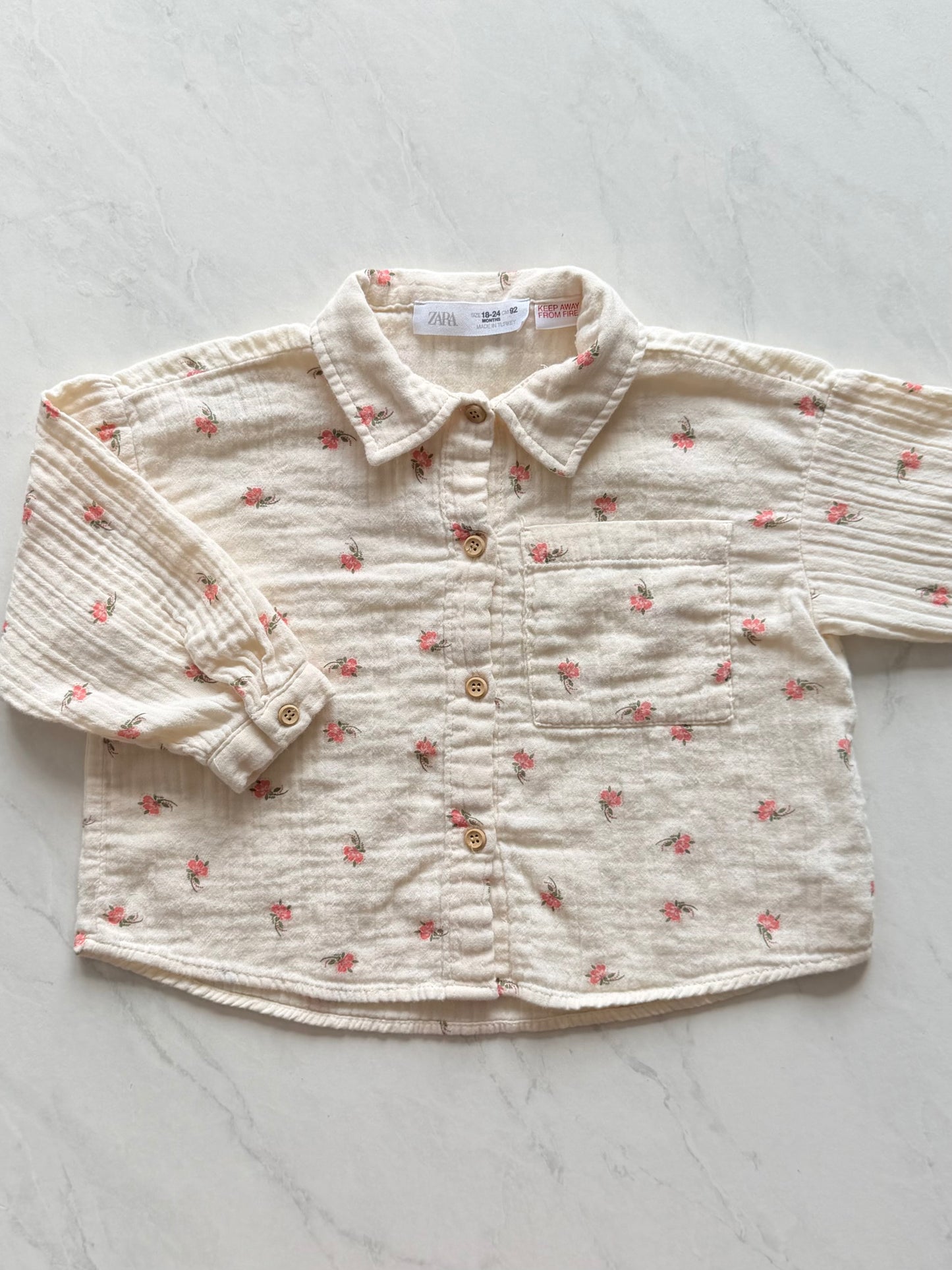 Blouse en coton mousseline - Zara - 18-24 mois