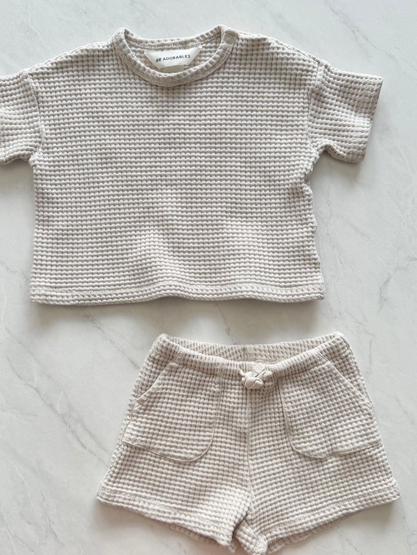 *Imparfait* Ensemble 2 pièces gaufré - H&M - 12-18 mois