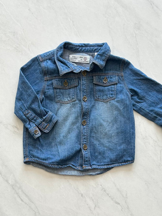 Chemise manches longues - Zara - 3-6 mois