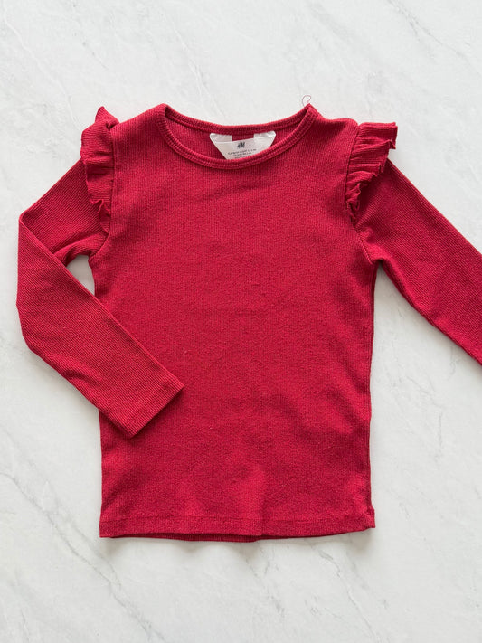 Chandail manches longues en tissus brillant - H&M - 2-4 ans