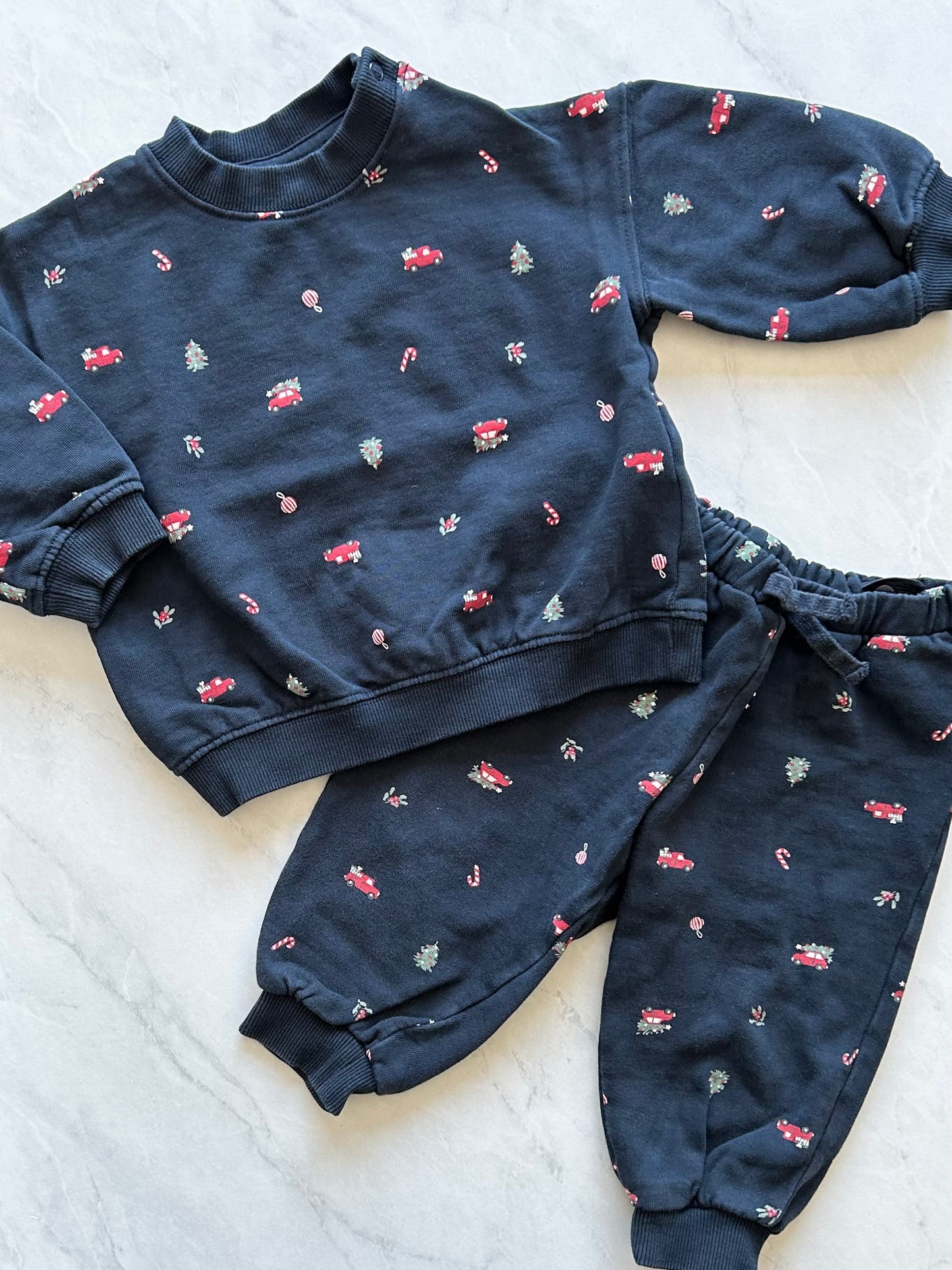 Ensemble en coton ouaté - H&M - 9-12 mois