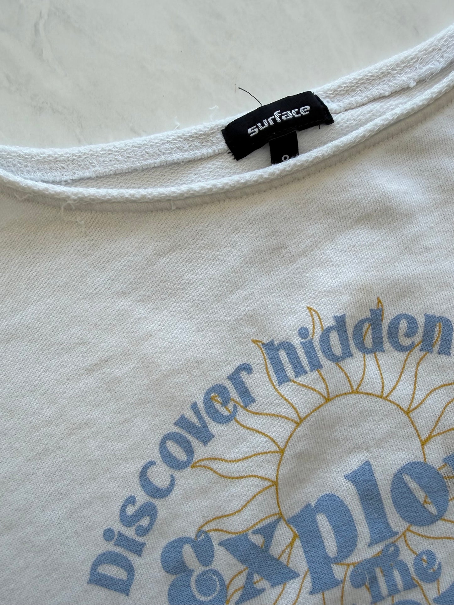 *Imparfait* Haut « crop » en coton ouaté - Surface - 8 ans