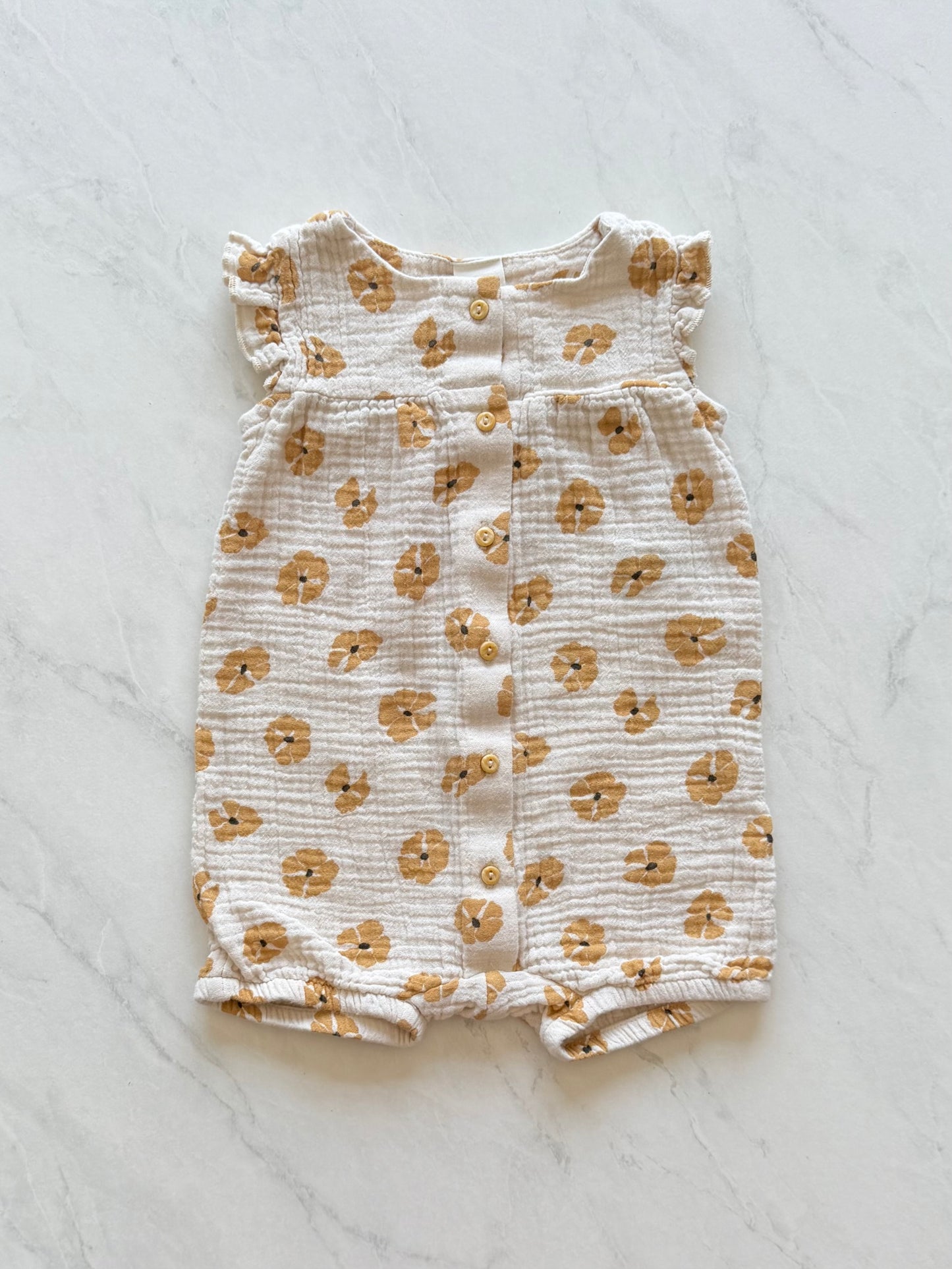 Barboteuse en coton mousseline - H&M - 6-9 mois