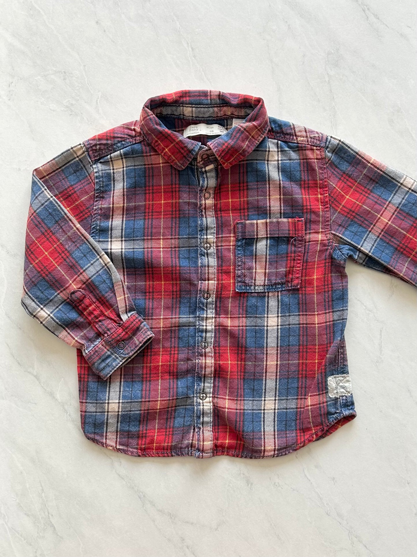 Chemise manches longues - Zara - 2-3 ans