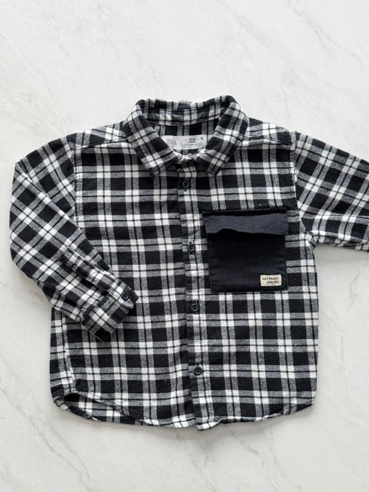 Chemise manches longues - Zara - 18-24 mois