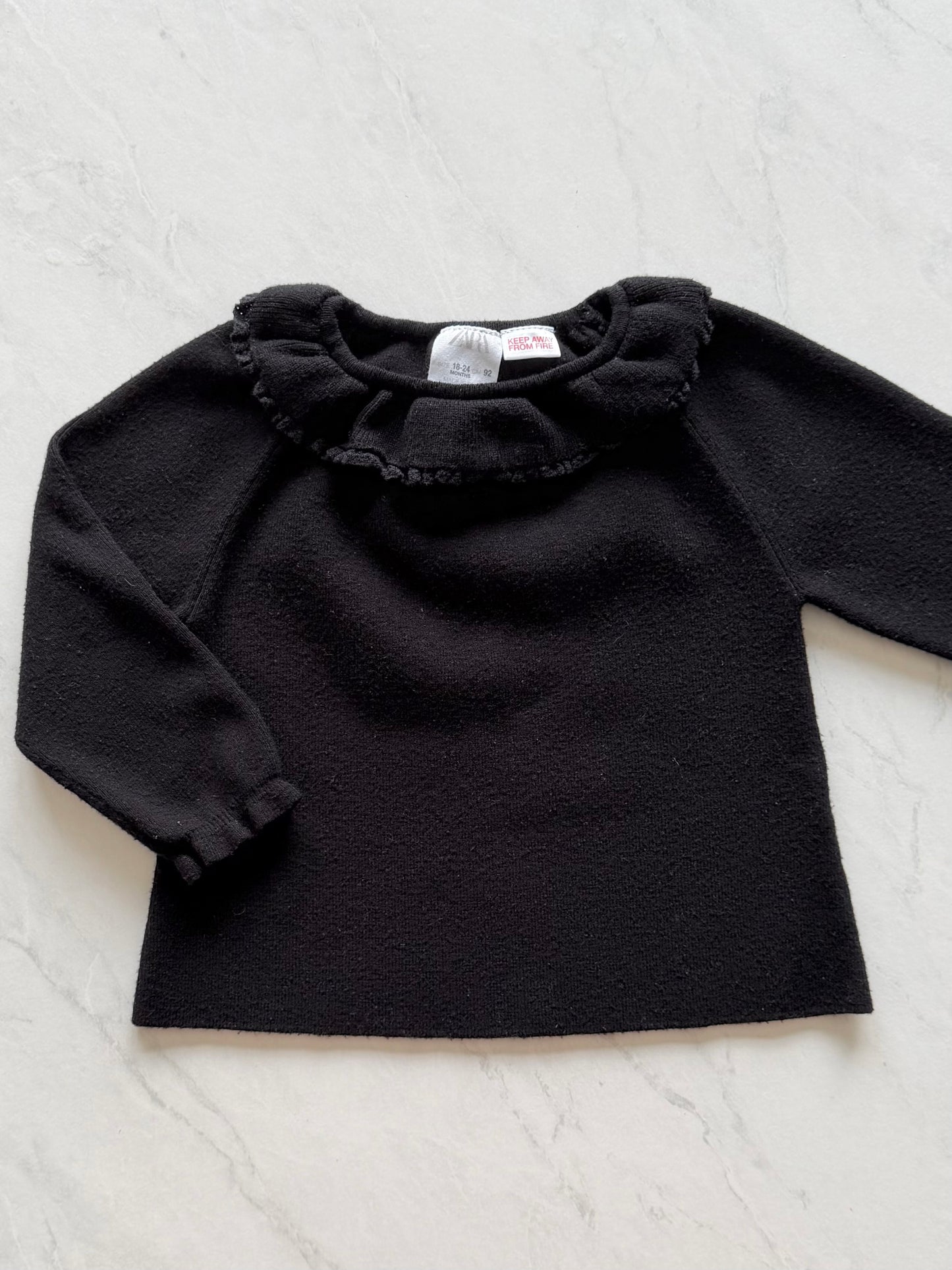 Pull en mailles avec col - Zara - 18-24 mois