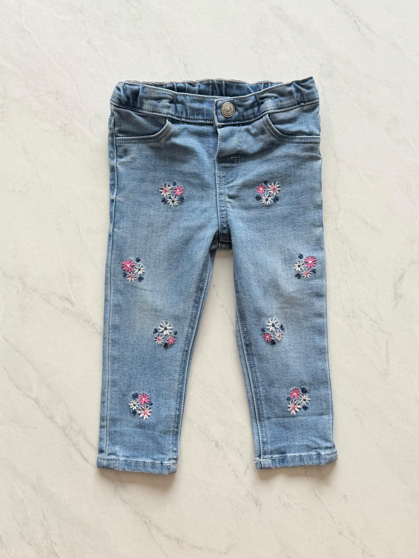 Jeans à broderies - H&M - 9-12 mois