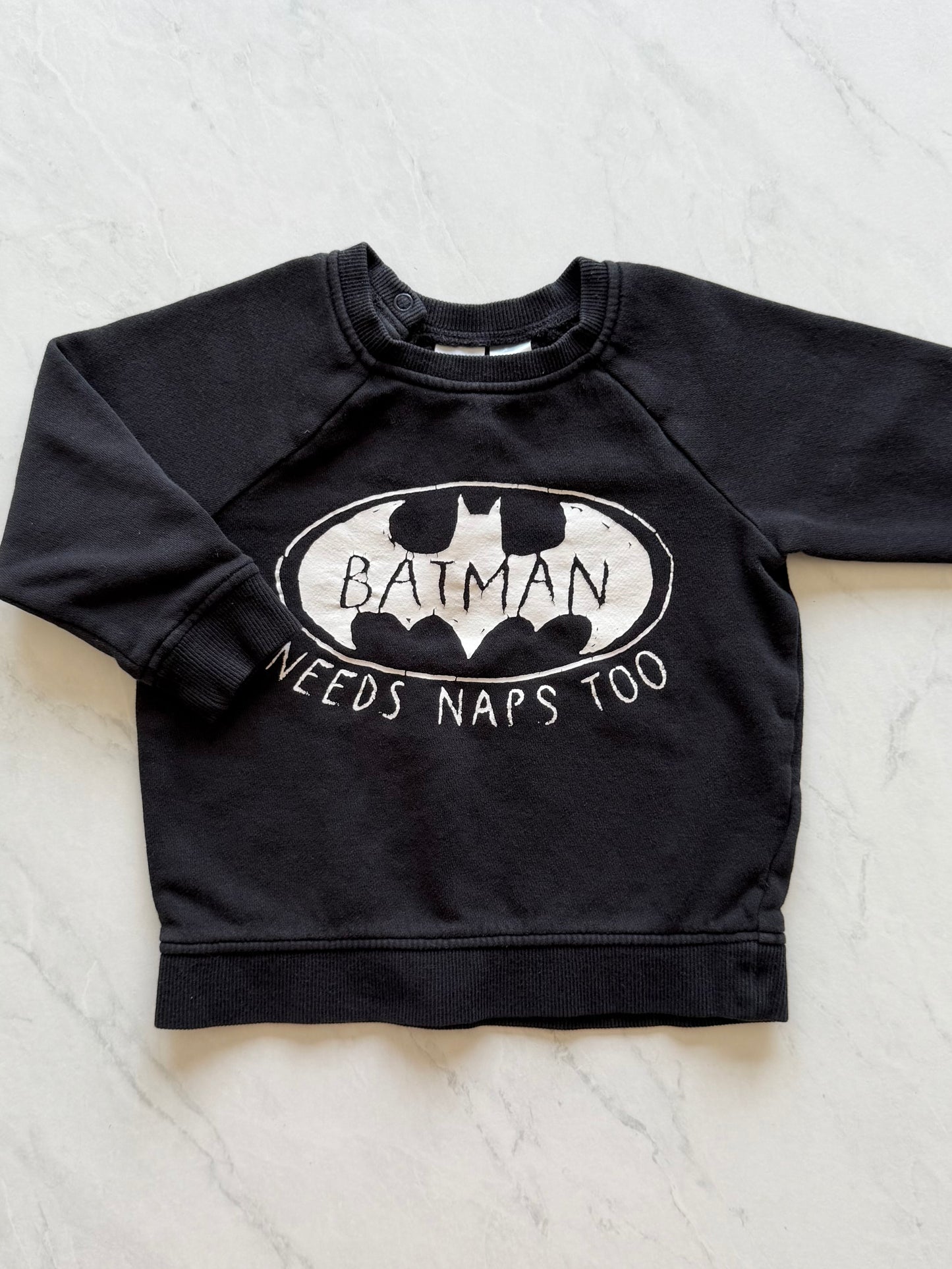 Crewneck - H&M X Batman - 12-18 mois (dessin légèrement craqué)