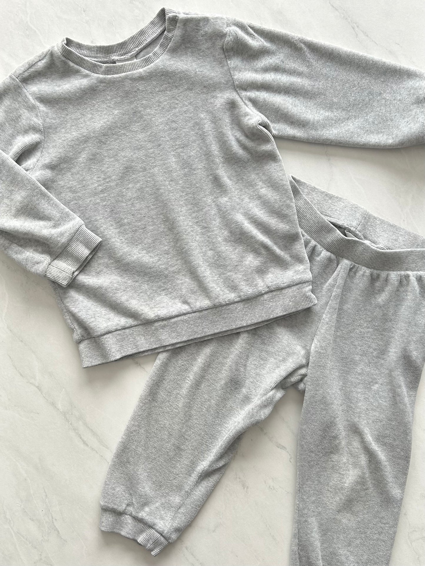 Ensemble 2 pièces en tissus style velours - H&M - 18-24 mois