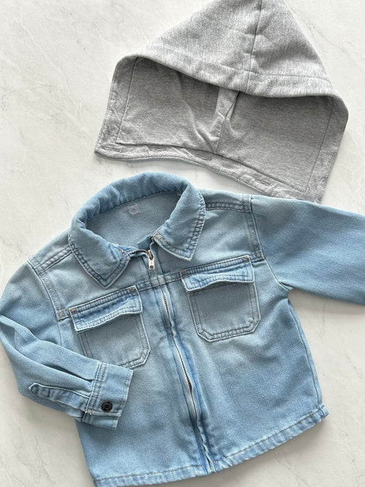 Veste en jeans avec capuchon amovible - George - 3T