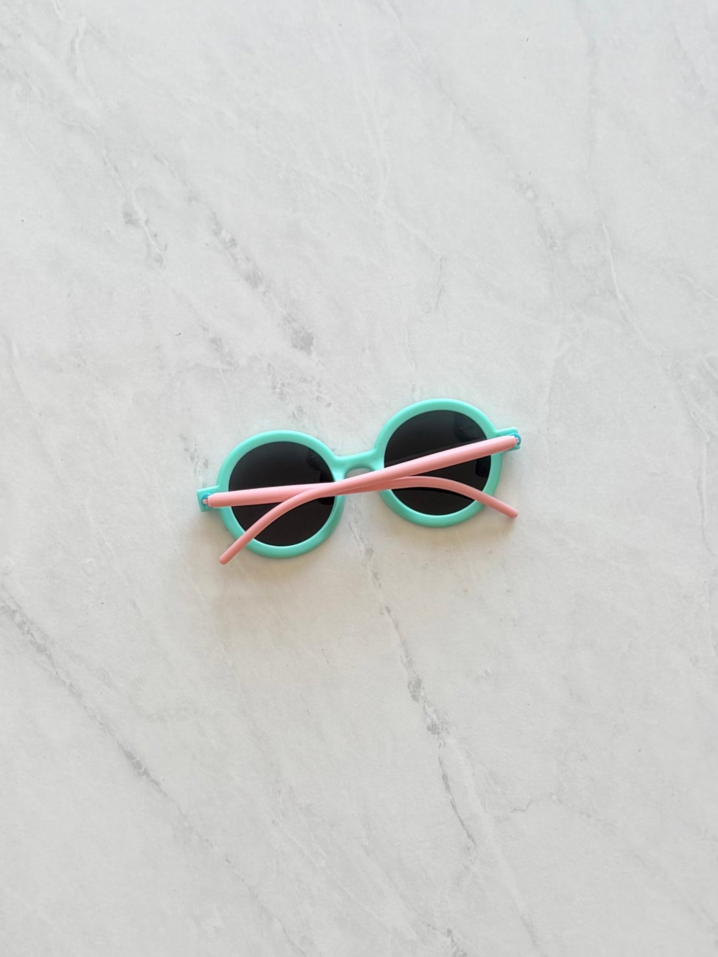 Lunette de soleil ronde - Turquoise rose bleu