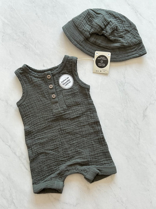 NEUF Ensemble en coton mousseline - George - 0-3 mois