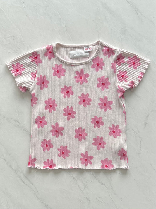 T-shirt côtelé - Zara - 6 ans (fait petit)