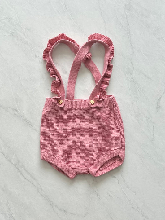 Culotte à bretelles en mailles - Zara - 9-12 mois