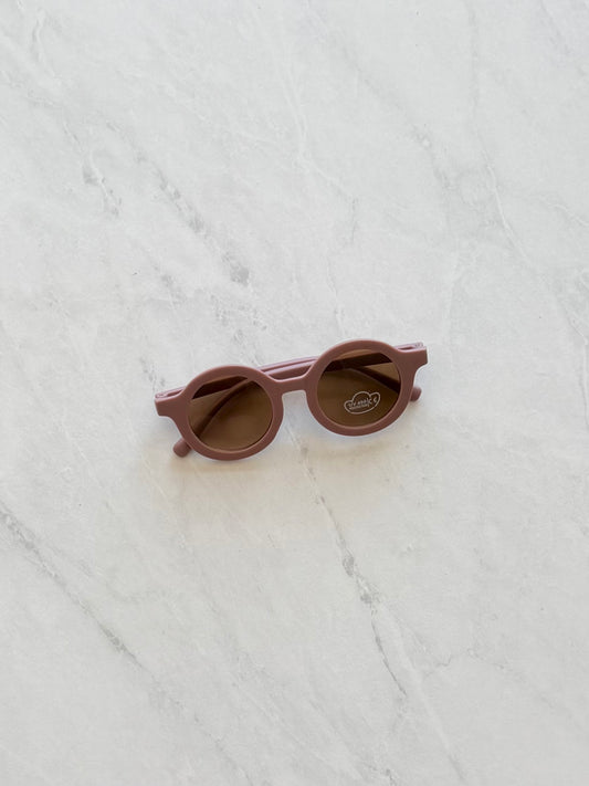 Lunette de soleil ronde - Vieux rose