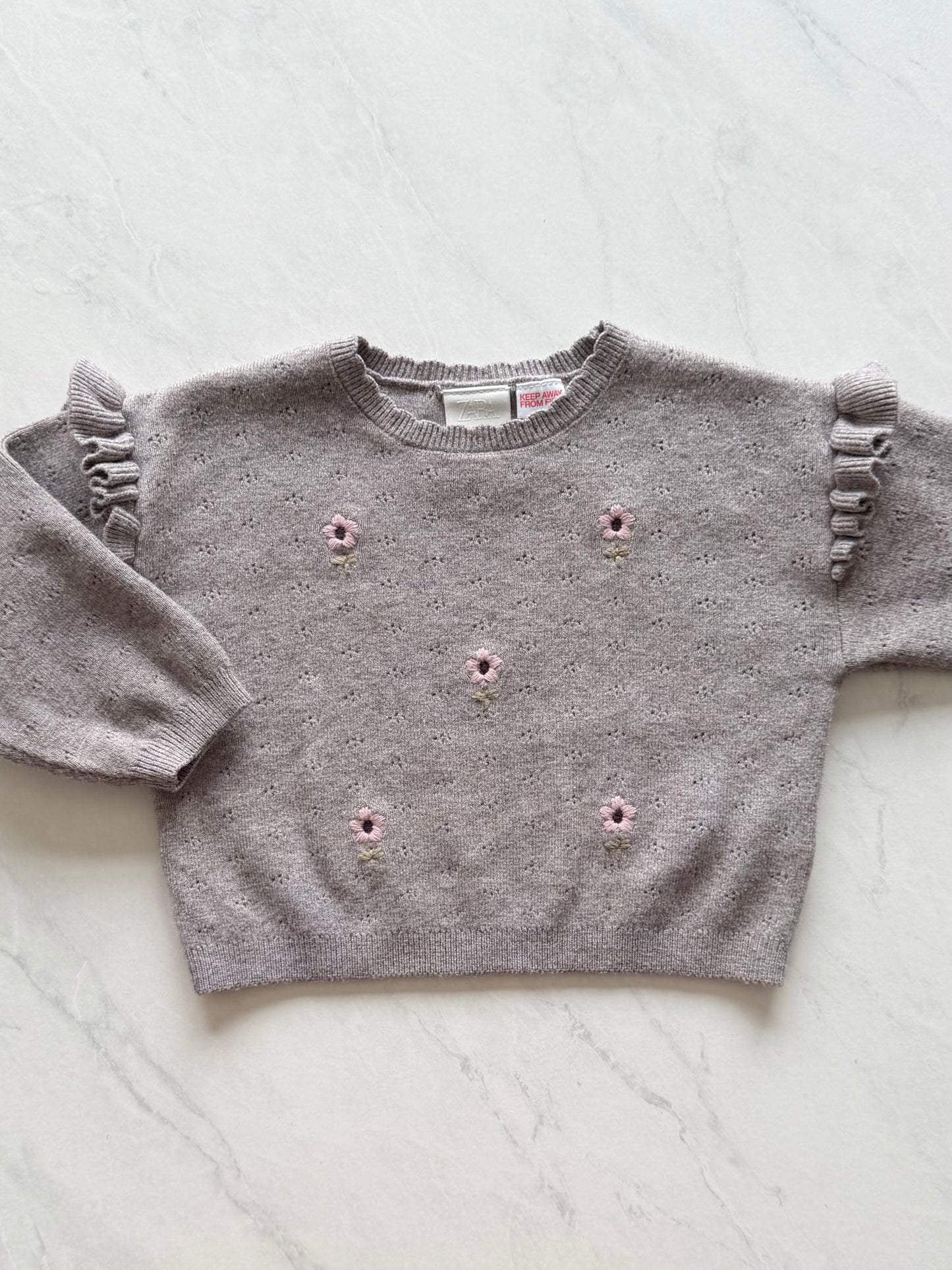 Pull en mailles à broderies - Zara - 2 ans