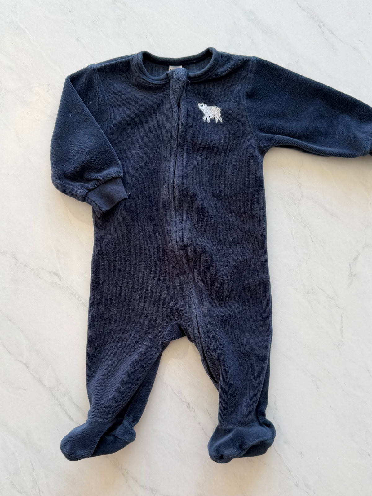 Pyjama à pattes en velours - Petit Lem - 3 mois