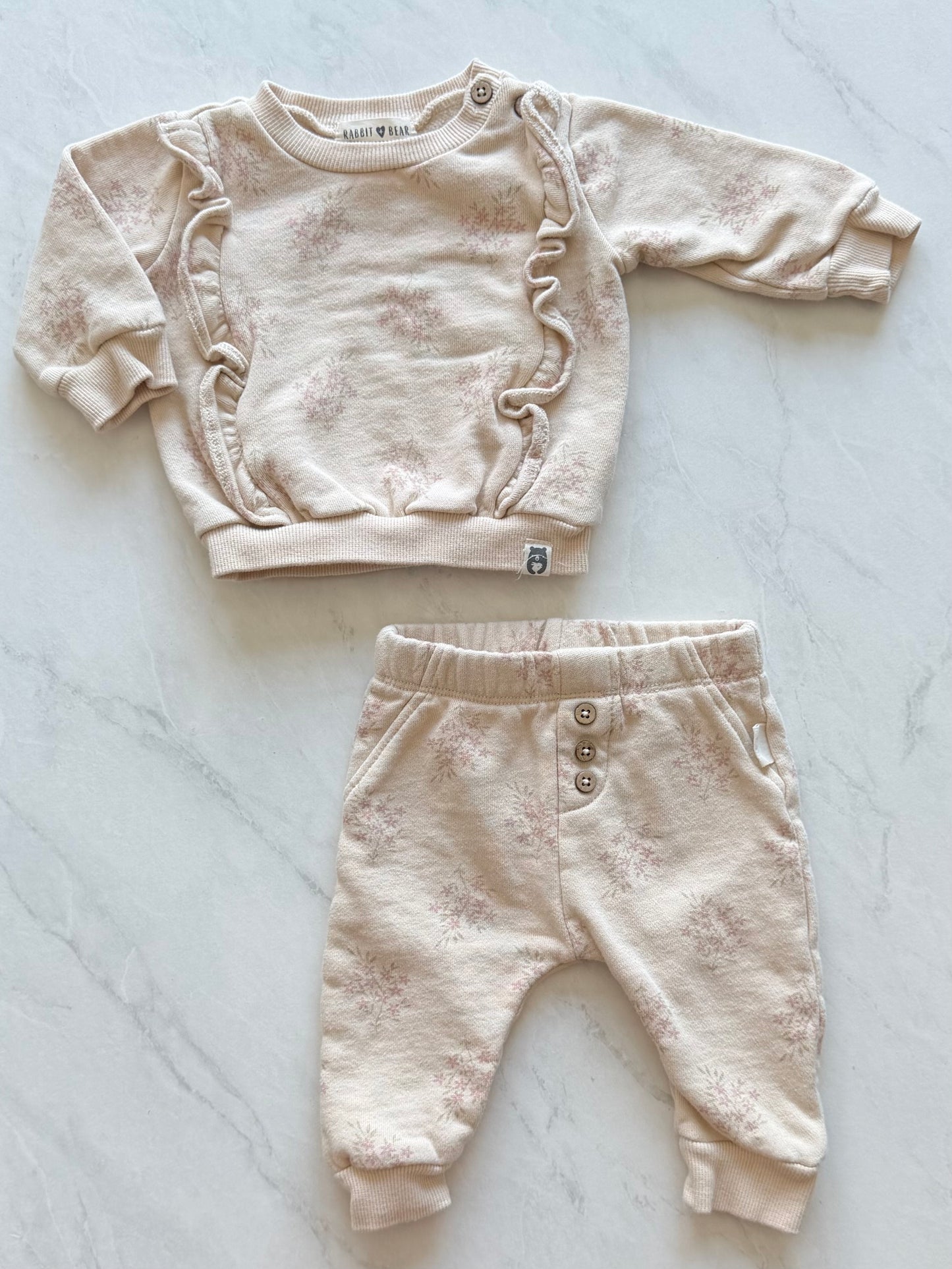 Ensemble 2 pièces en coton ouaté - Rabbit Bear - 0-3 mois