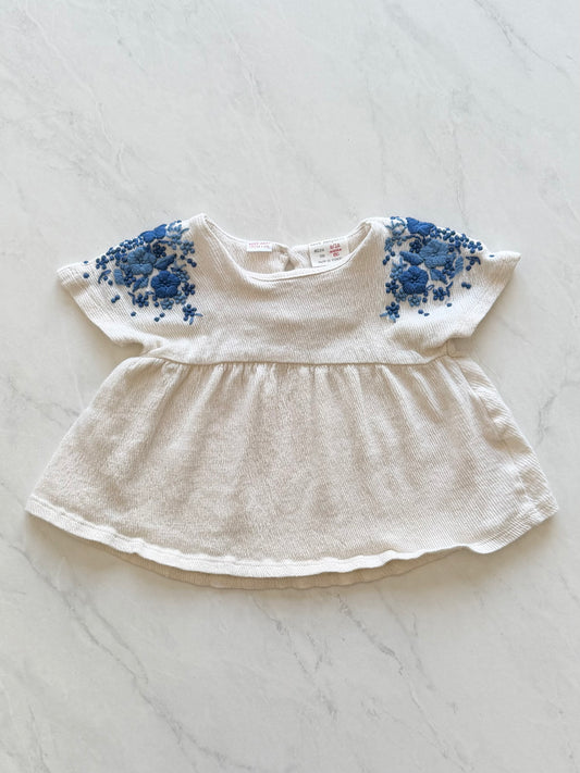 Haut manches courtes - Zara - 9-12 mois