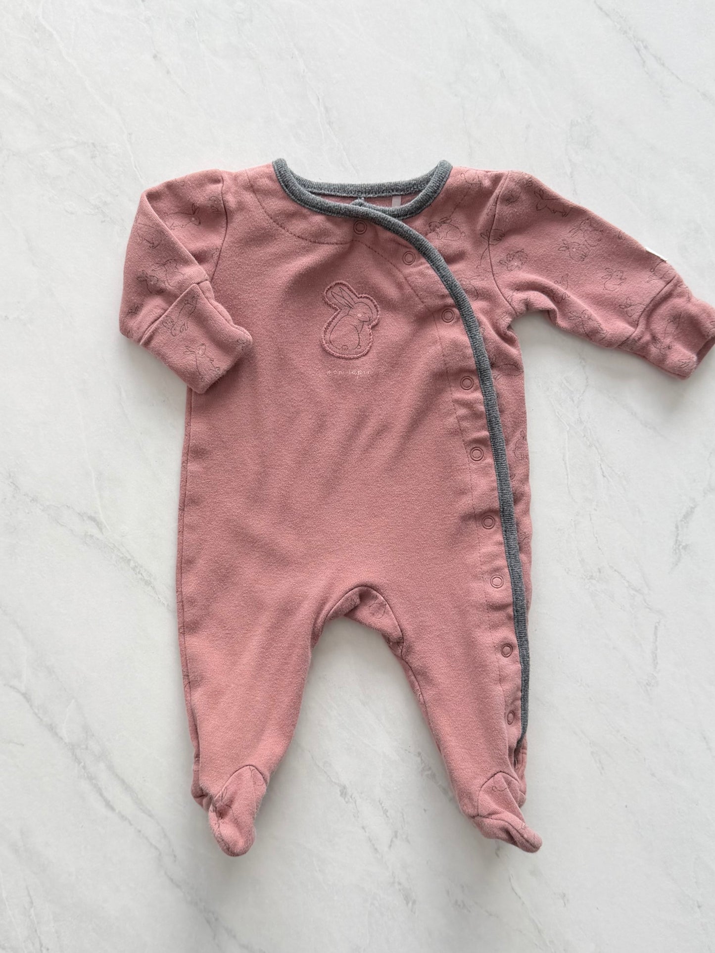 Pyjama à pattes - Trois moutons - 1 mois (légèrement mousseux)