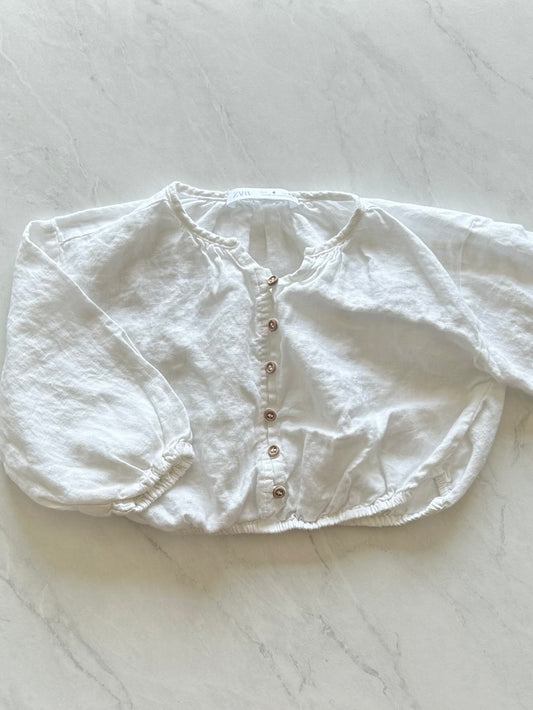 Blouse crop en lin - Zara - 6 ans