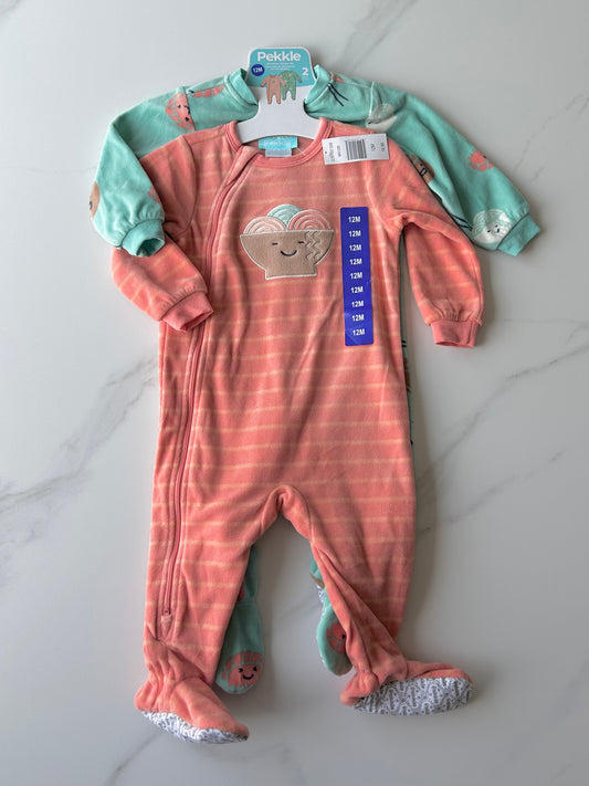 NEUF Duo de pyjama en polar - Pekkle - 12 mois