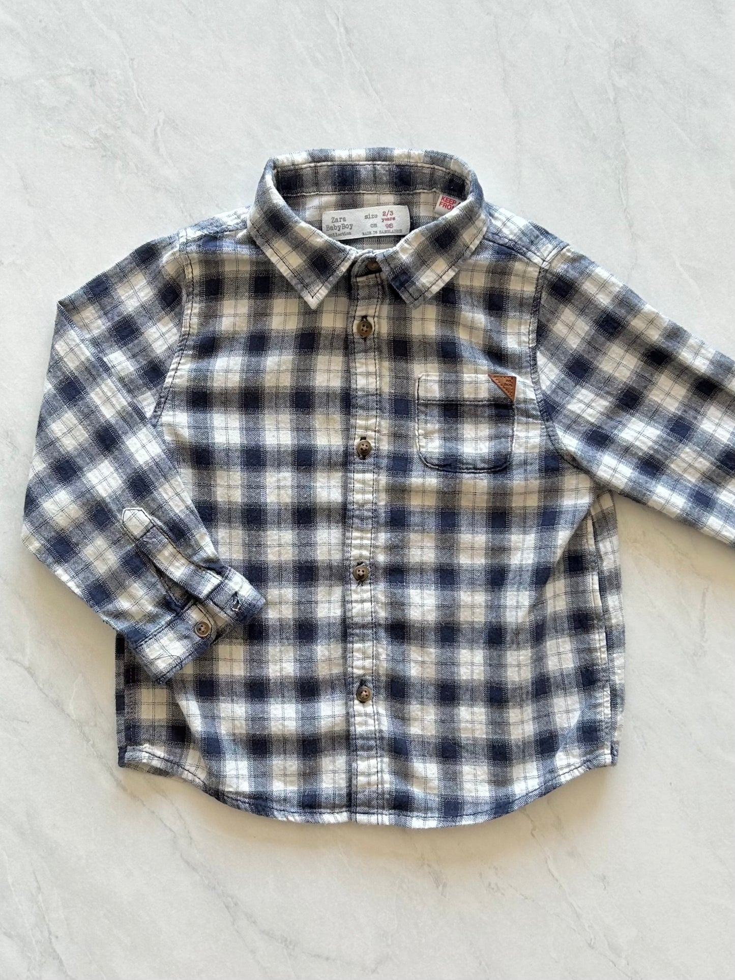 Chemise manches longues - Zara - 2-3 ans