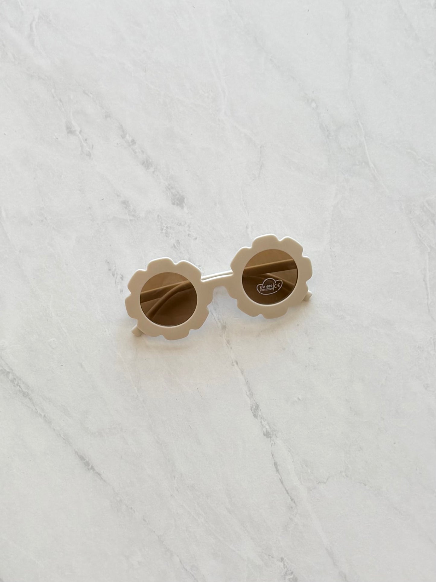 Lunette de soleil fleur - Crème