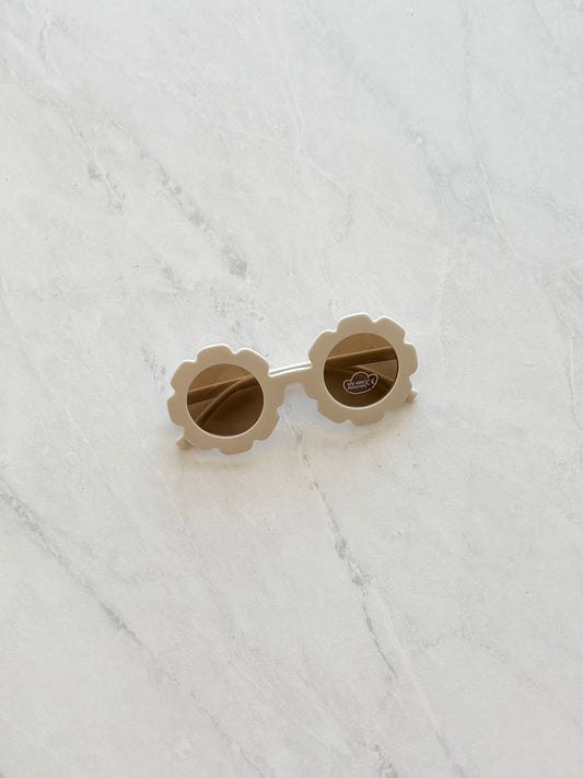 Lunette de soleil fleur - Crème