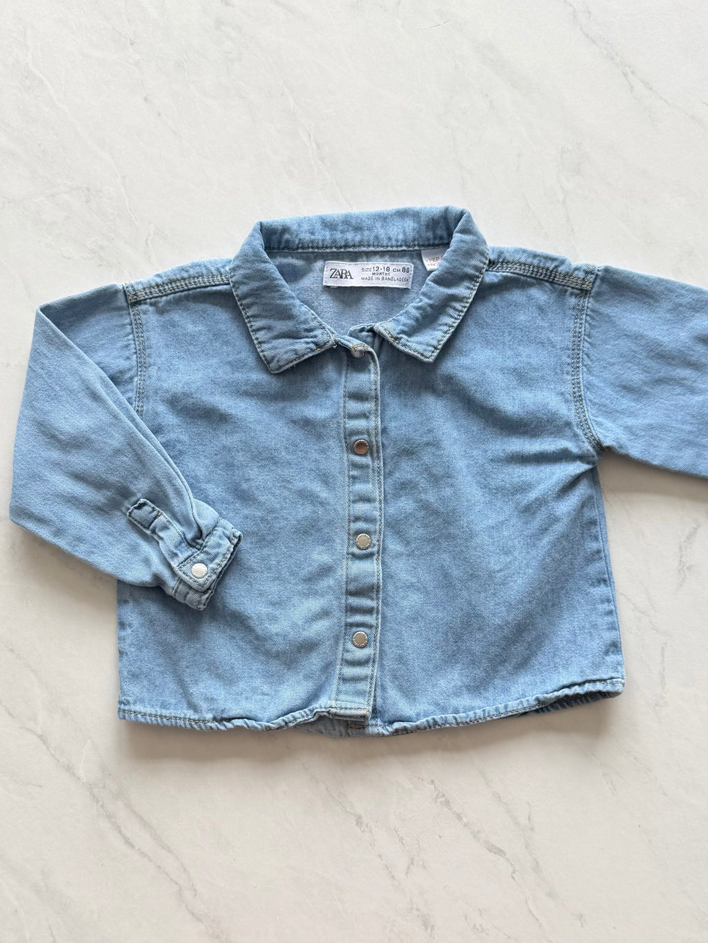 Chemise en jeans - Zara - 12-18 mois