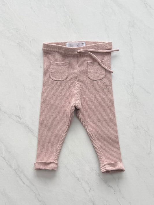 Legging côtelé en petite mailles - Zara - 9-12 mois