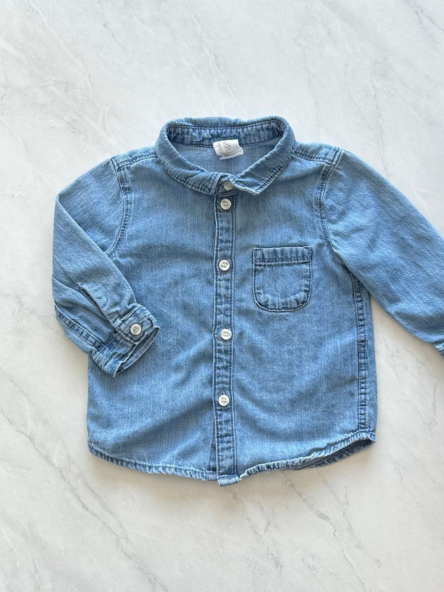 Chemise style jeans - H&M - 6-9 mois