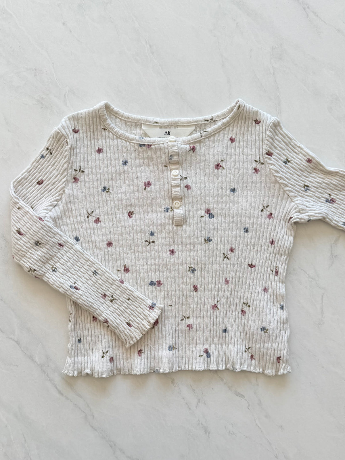*Imparfait* Chandail à manches longues côtelé - H&M - 4-6 ans